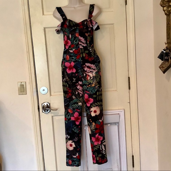 H&M Pants - H&M floral tropical romper ruffle detail bodycon